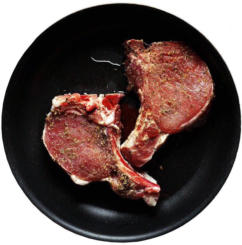 Sliced venison meat on a plate with fresh herbs